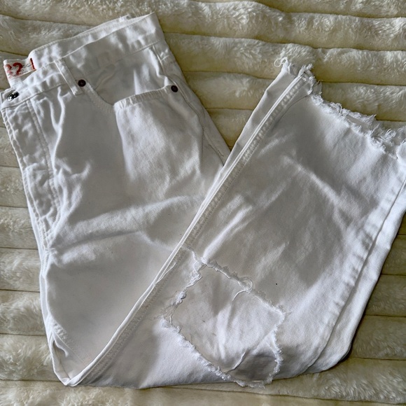 Free People White Distressed Jeans - Picture 2 of 5